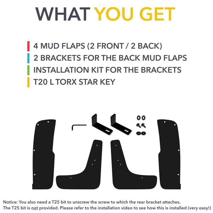 Mud Flaps for Rivian R1T and R1S - Splash Guard / Mud Guard Fender Accessory